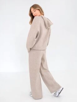 Oversized Knitted Hoodie - Toasted Taupe -Blakely Clothing Store 6067Beige 02D