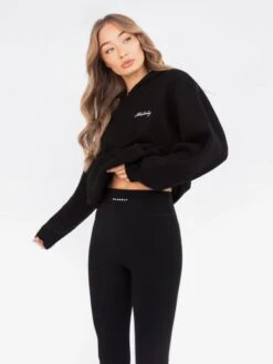 Oversized Knitted Hoodie - Black -Blakely Clothing Store 6067Black 02D