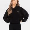 Oversized Knitted Hoodie - Black 12 Oversized Knitted Hoodie - Black -Blakely Clothing Store 6067Black 03LEADD