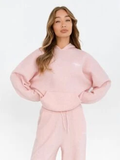 Oversized Knitted Hoodie - Marshmallow Pink -Blakely Clothing Store 6067Pink 03D