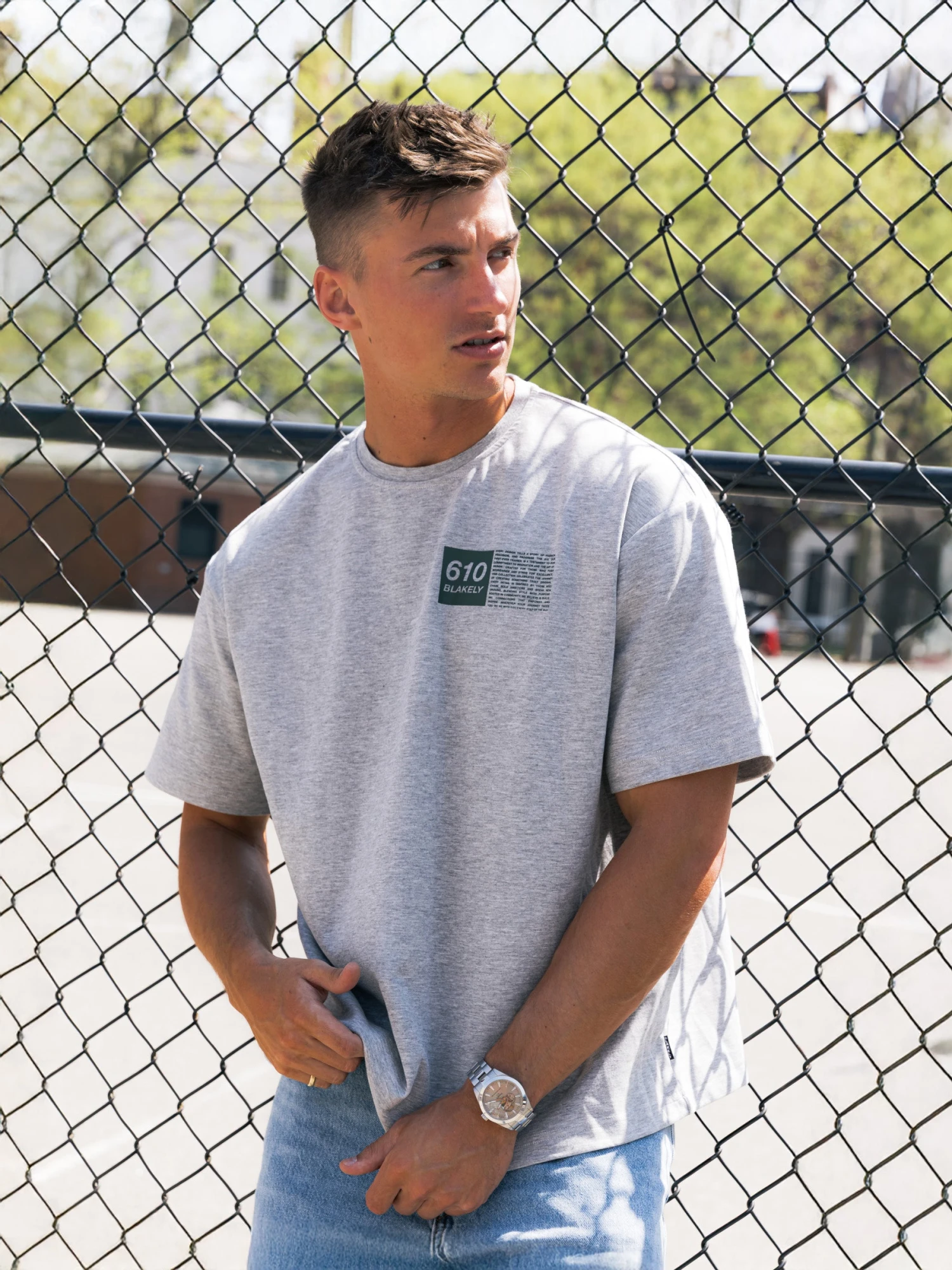 Tribeca 610 Unfitted T-Shirt - Marl Grey 2 Tribeca 610 Unfitted T-Shirt - Marl Grey - Image 2