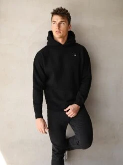Anchor Relaxed Hoodie - Black -Blakely Clothing Store 836ABlack 02D