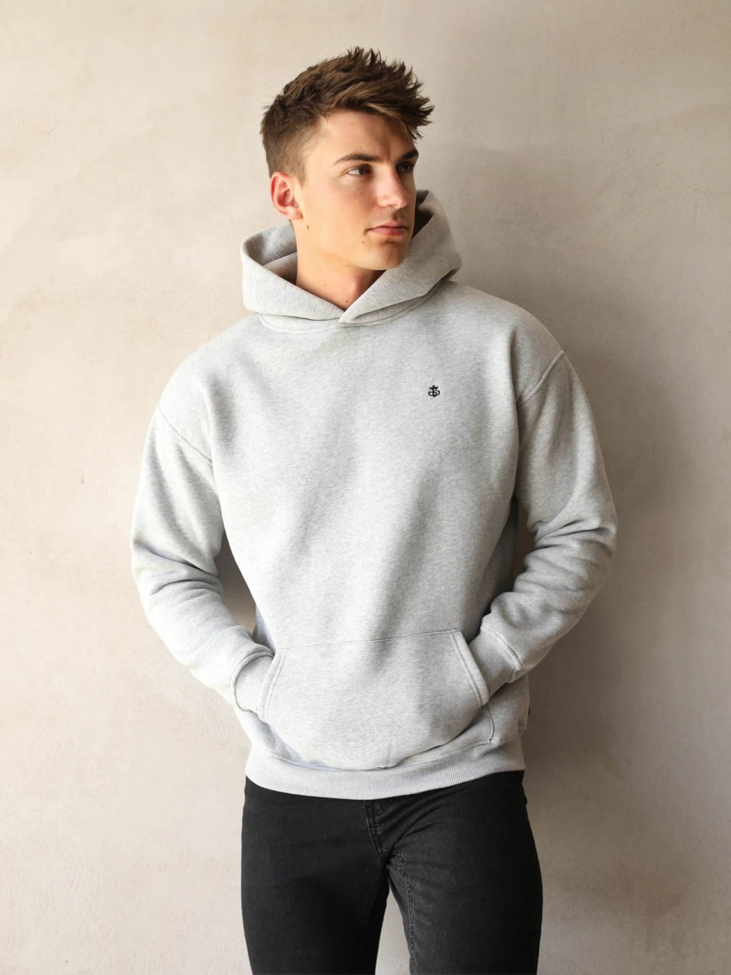 Anchor Relaxed Hoodie - Marl Grey 3 Anchor Relaxed Hoodie - Marl Grey - Image 3