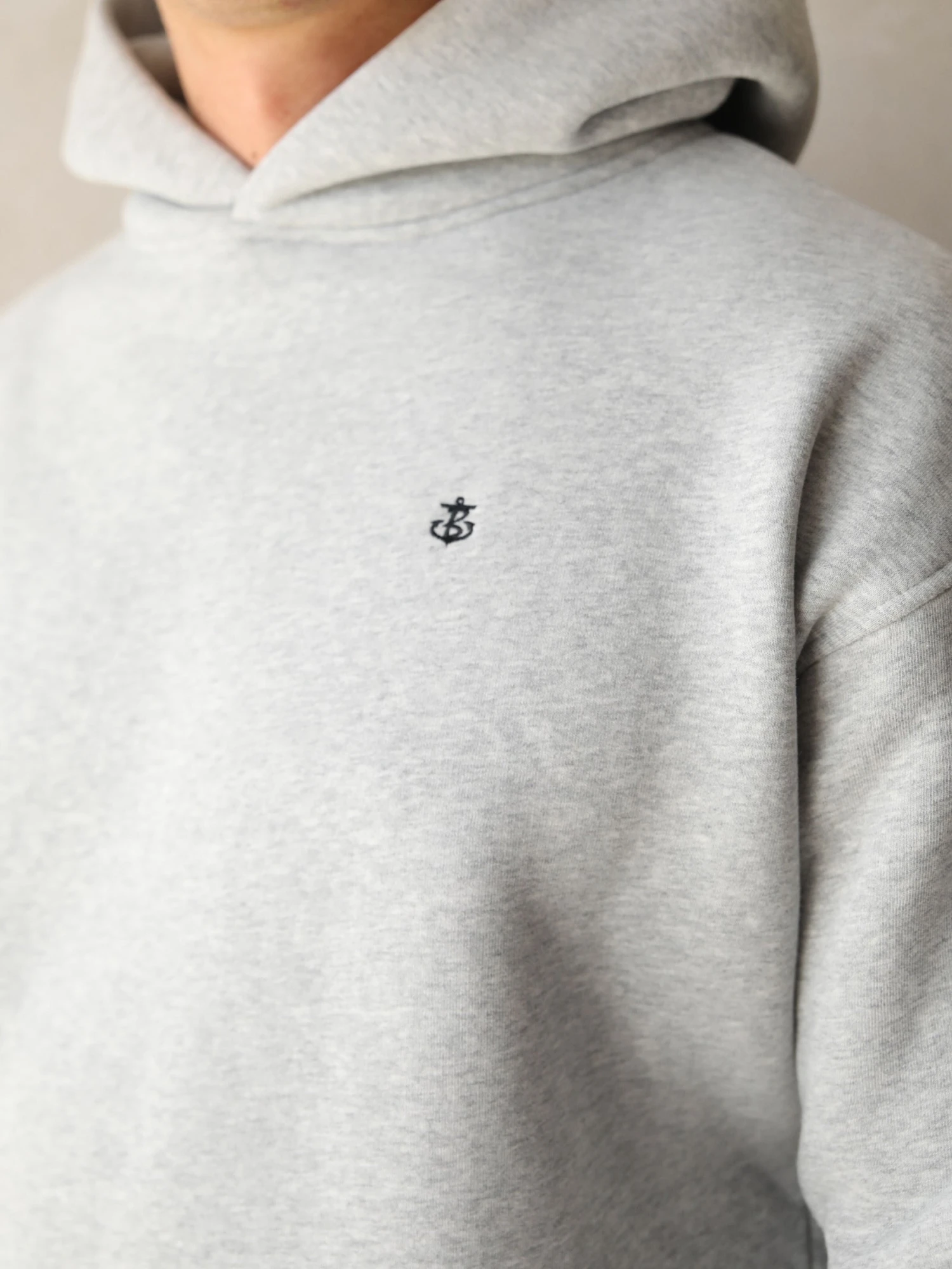 Anchor Relaxed Hoodie - Marl Grey 6 Anchor Relaxed Hoodie - Marl Grey - Image 6