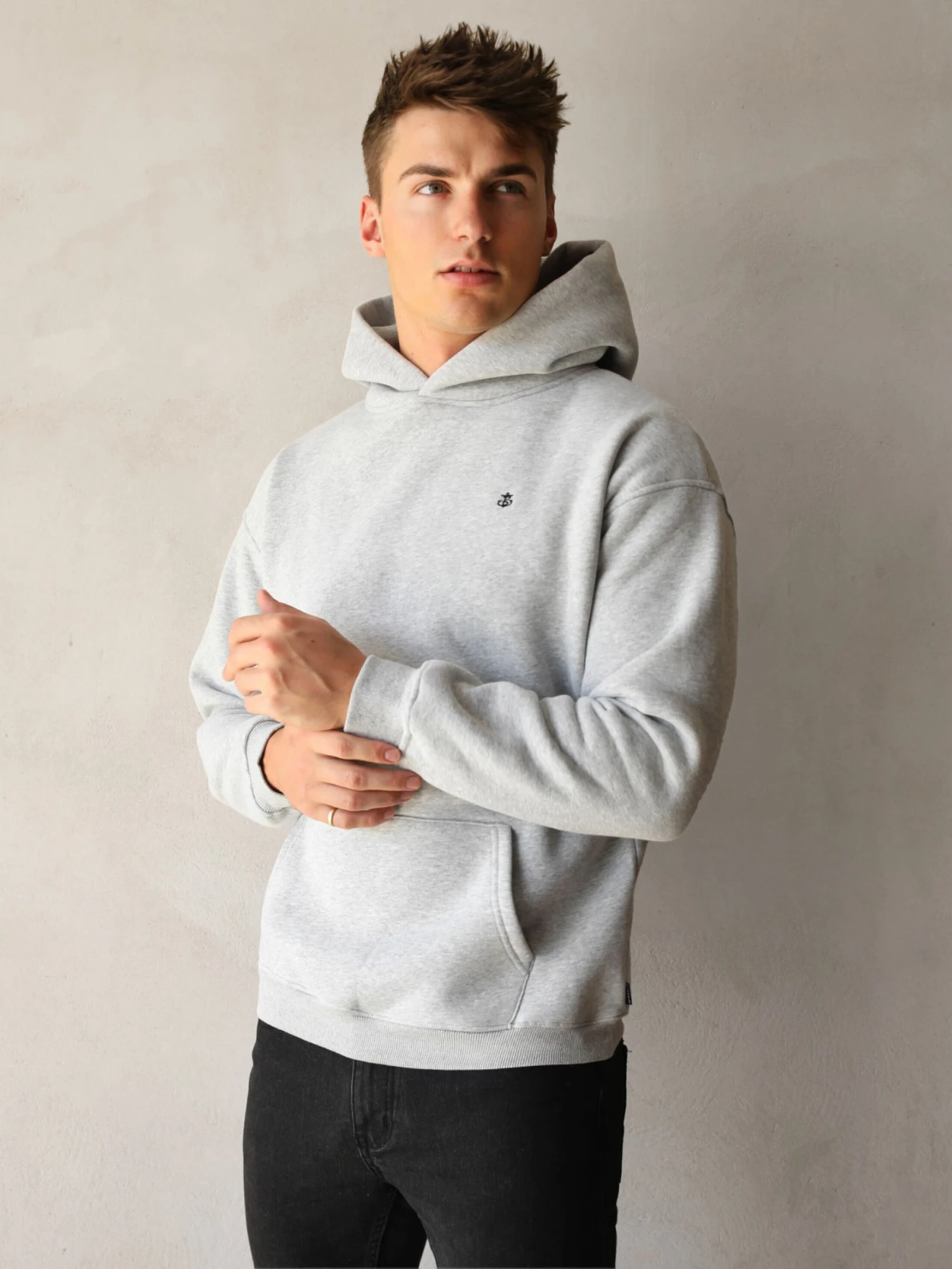 Anchor Relaxed Hoodie - Marl Grey 1 Anchor Relaxed Hoodie - Marl Grey