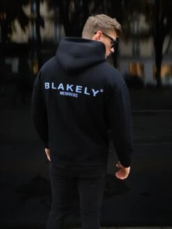 Members Relaxed Hoodie - Black & Blue -Blakely Clothing Store 836MBlackB 02D