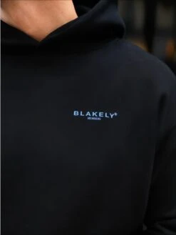 Members Relaxed Hoodie - Black & Blue -Blakely Clothing Store 836MBlackB 03D