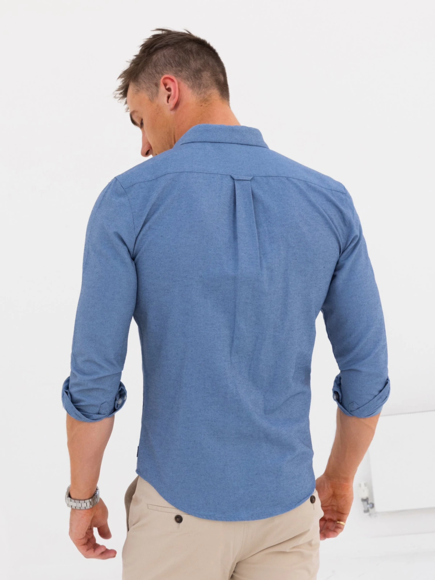 Dallas Long Sleeve Shirt - Denim Blue 6 Dallas Long Sleeve Shirt - Denim Blue - Image 6