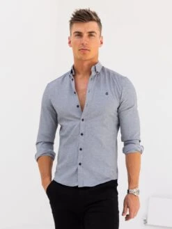 Dallas Long Sleeve Shirt - Grey -Blakely Clothing Store A250GREY05D