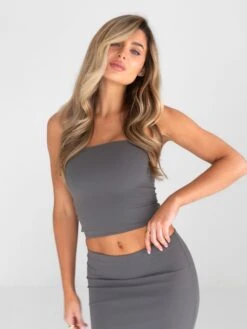 Alessia Bandeau Top - Charcoal -Blakely Clothing Store B118 4CHARCOAL 04D