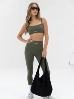 Ultimate Sports Bra & Leggings Set - Khaki Green