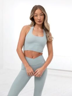 Studio Halter Neck Bra - Mineral Blue -Blakely Clothing Store B614LightBlue 09D