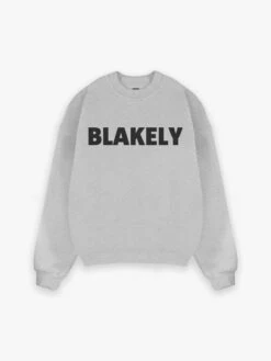 Studio Relaxed Jumper - Marl Grey -Blakely Clothing Store BLACKFRONTGREY1