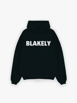 Studio Relaxed Hoodie - Black -Blakely Clothing Store BLACKWHITEFRONT1