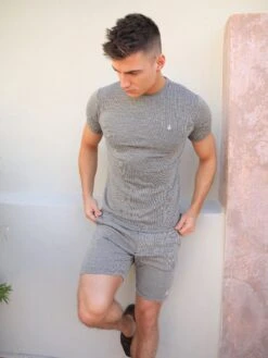 Midar Check T-Shirt - Gold -Blakely Clothing Store BlackD 1