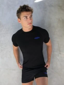 Slim Training T-Shirt - Black & Blue -Blakely Clothing Store Blue 05D