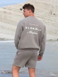 Italia Relaxed Jumper - Stone Grey -Blakely Clothing Store Brand2 02D