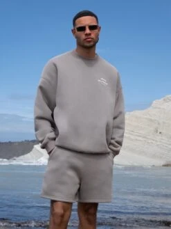 Italia Relaxed Jogger Shorts - Stone Grey -Blakely Clothing Store Brand2 03D