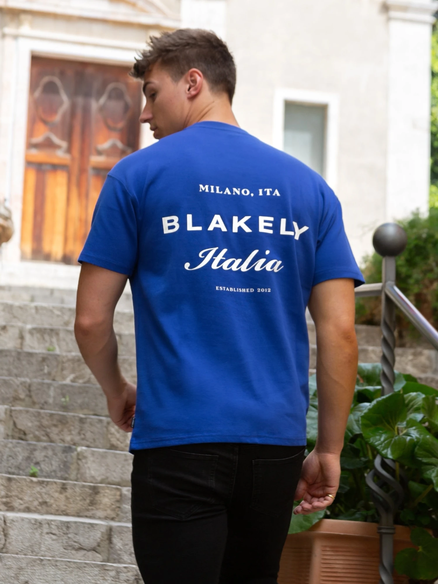 Italia Relaxed T-Shirt - Cobalt Blue 2 Italia Relaxed T-Shirt - Cobalt Blue - Image 2