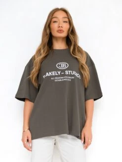 Madison Ultra Oversized T-Shirt - Khaki Brown -Blakely Clothing Store CBBRANDWOMENSD 12