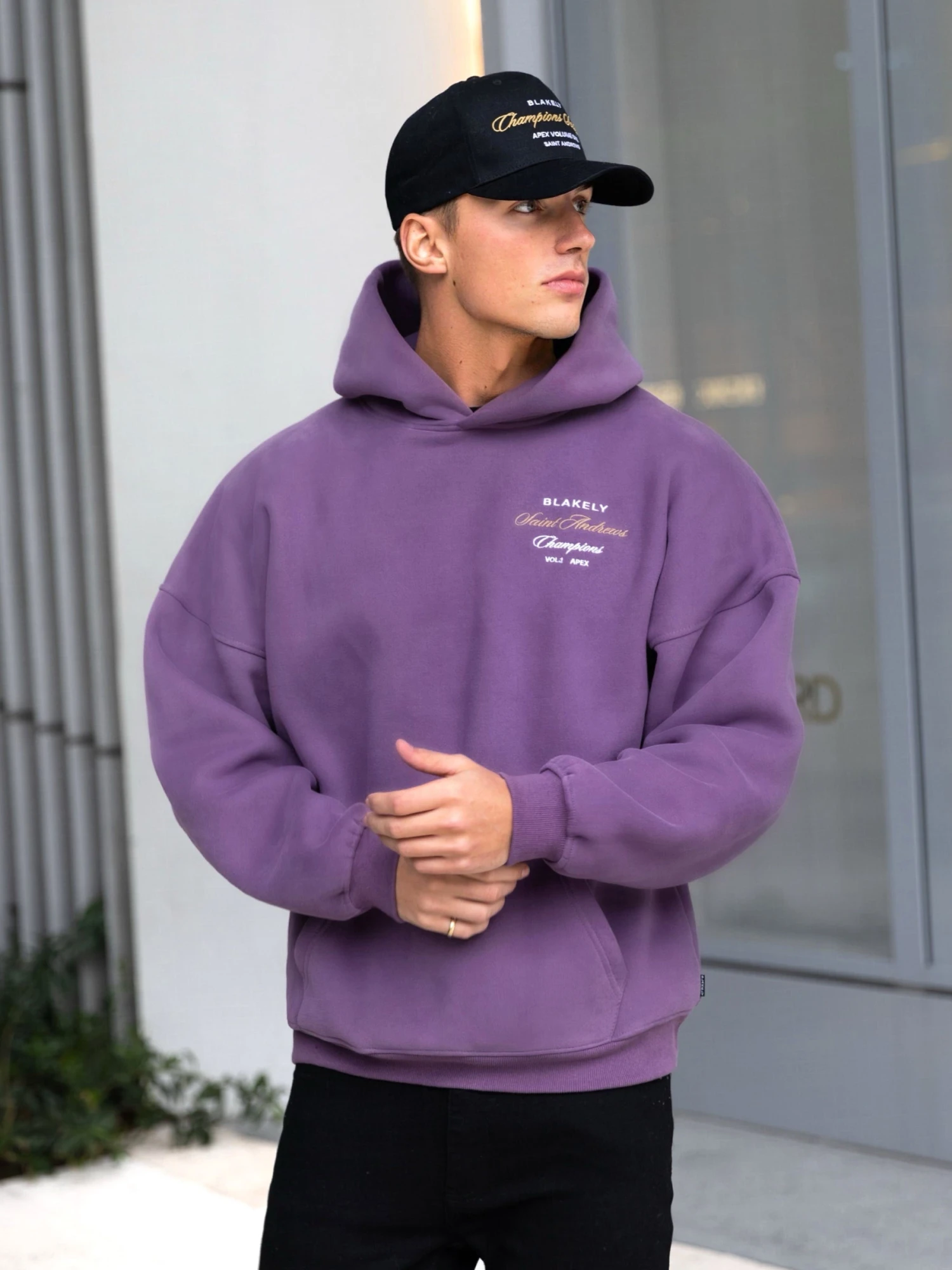Legacy Relaxed Hoodie - Mid Purple 1 Legacy Relaxed Hoodie - Mid Purple