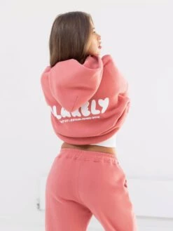 Cloud Print Oversized Hoodie - Sunrise Coral