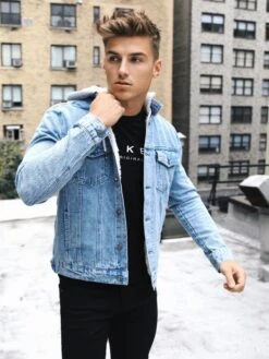 Camden Hooded Denim Jacket - Light Blue 6 Camden Hooded Denim Jacket - Light Blue -Blakely Clothing Store Camden LightBlue 2D