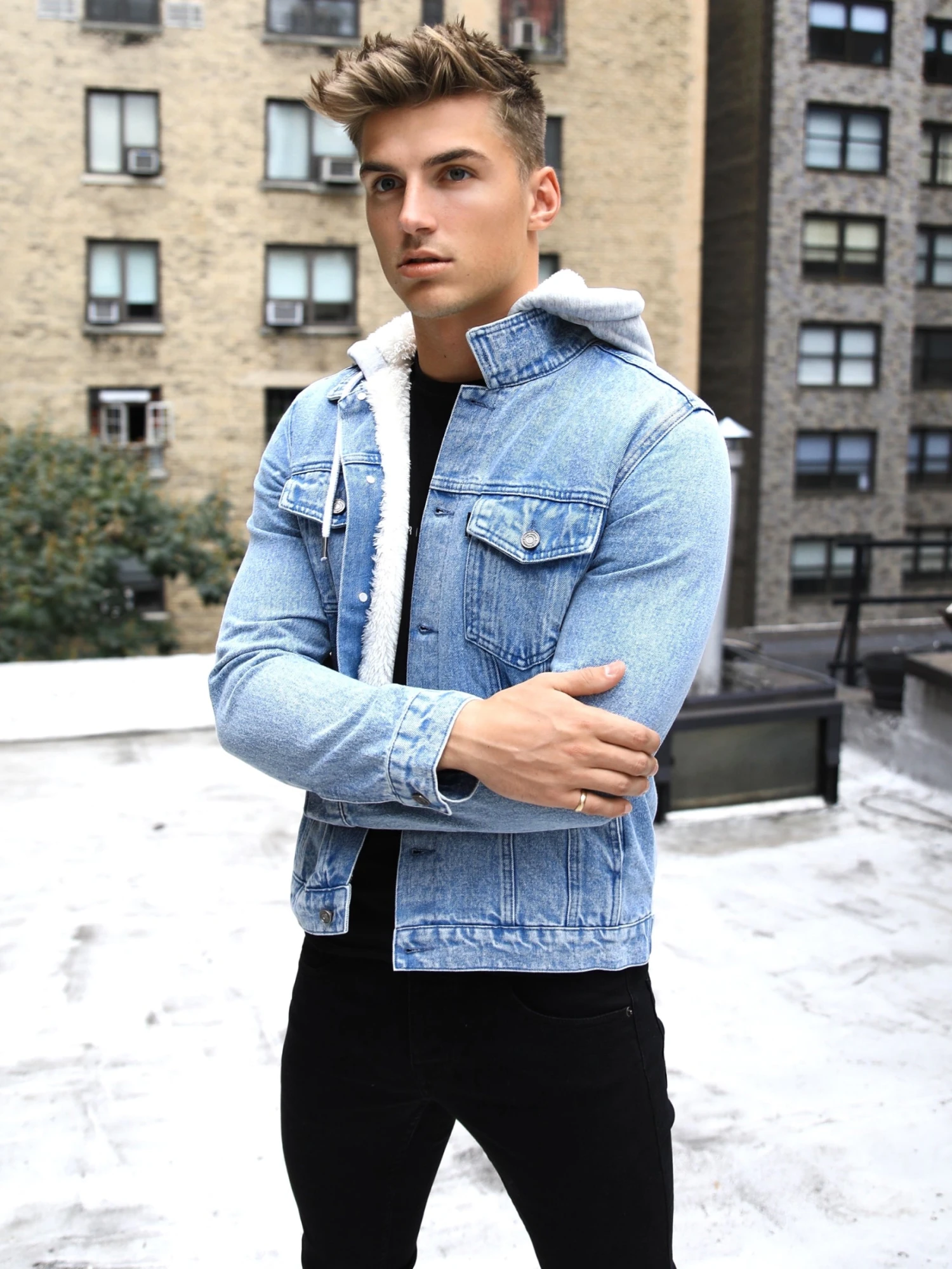 Camden Hooded Denim Jacket - Light Blue 4 Camden Hooded Denim Jacket - Light Blue - Image 4