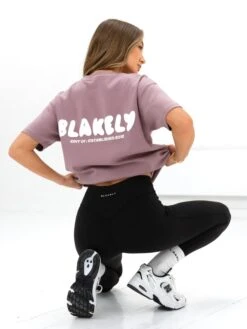 Cloud Print Oversized T-Shirt - Dusty Pink