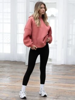 Isabel Hoodie & Leggings Set - Sunrise Coral & Black -Blakely Clothing Store Facetune 27 02 2025 14 35 17