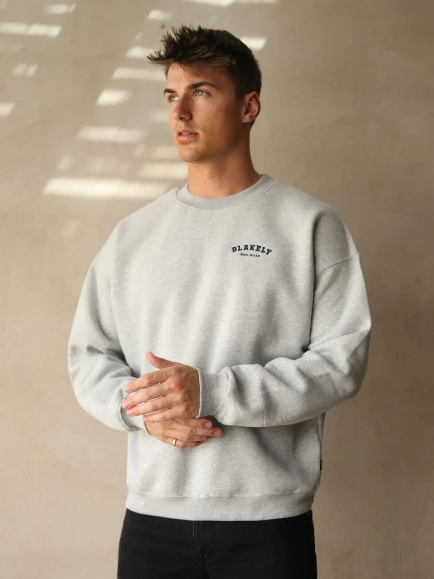 Heritage Relaxed Jumper - Marl Grey 1 Heritage Relaxed Jumper - Marl Grey