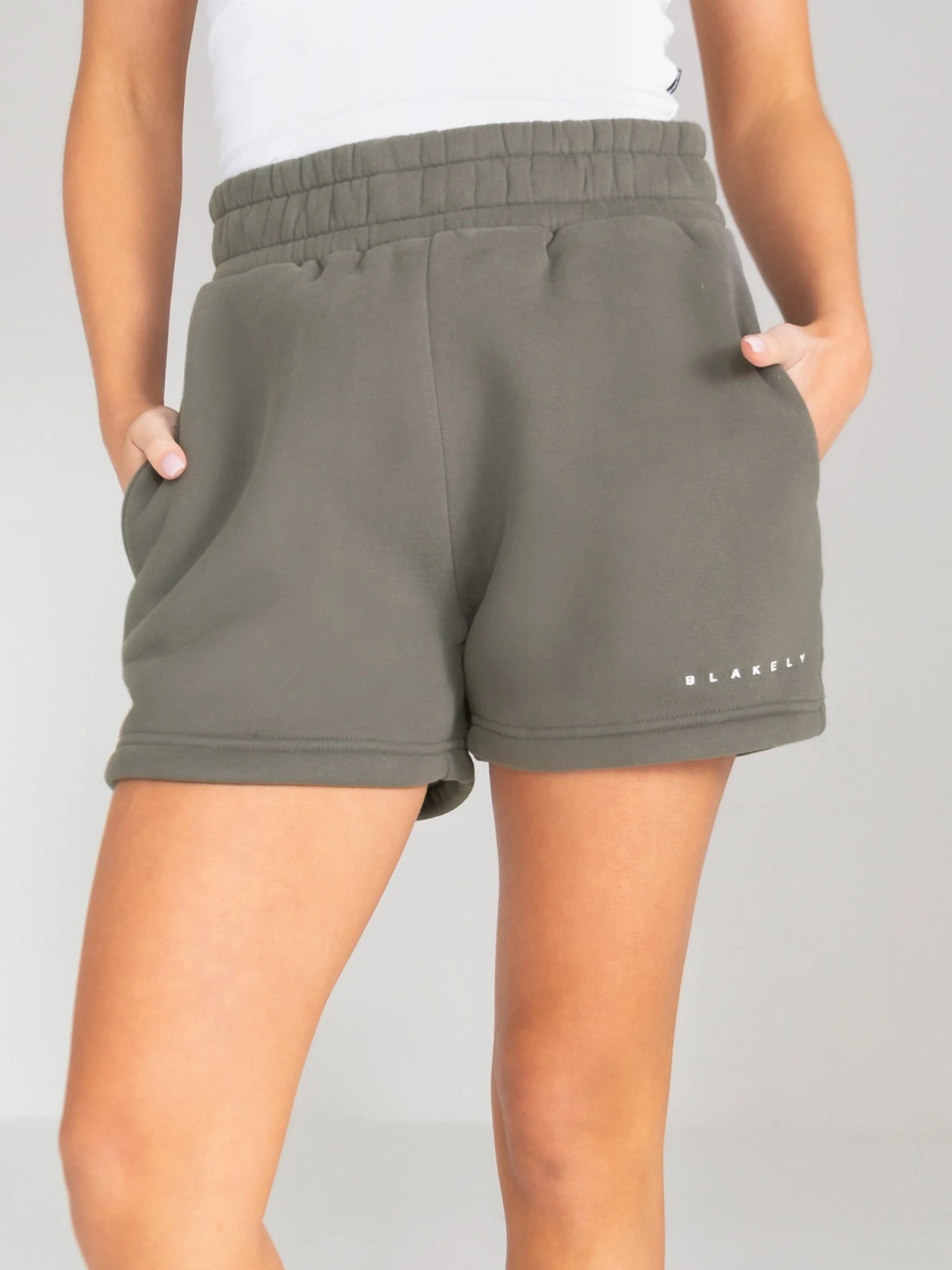 Isabel Jogger Shorts - Safari Green 1 Isabel Jogger Shorts - Safari Green