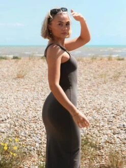 Lucia Maxi Dress - Charcoal -Blakely Clothing Store Frame175