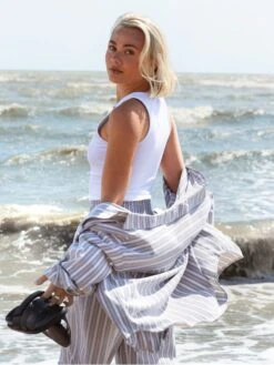 Sofia Soft Vest - White -Blakely Clothing Store Frame178