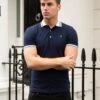 Blakely Dalston Polo - Navy Slim Fit Cotton Shirt