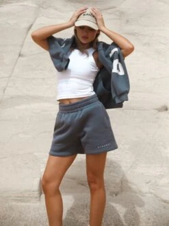 Isabel Jogger Shorts - Blue -Blakely Clothing Store Frame195