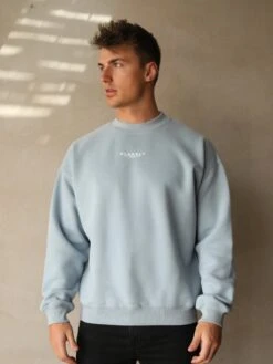 Statement Relaxed Jumper - Ice Blue -Blakely Clothing Store Frame23