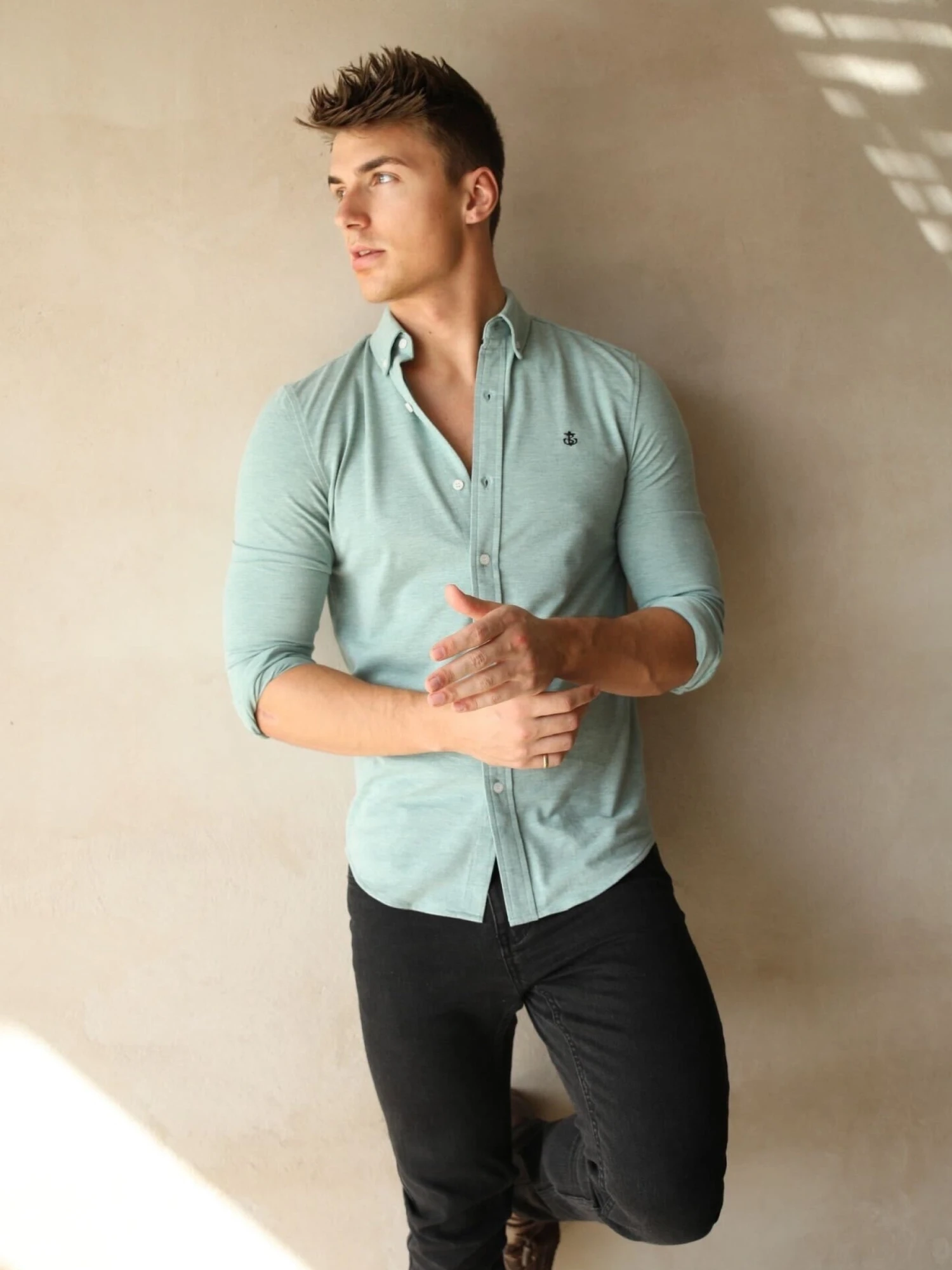 Arlo Soft Stretch Shirt - Green 3 Arlo Soft Stretch Shirt - Green - Image 3