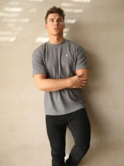 Ceuta Textured Oversized T-Shirt - Grey -Blakely Clothing Store Frame64