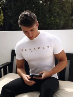 Blakely Goldstone Men's T-Shirt - White -Blakely Clothing Store Goldstone01