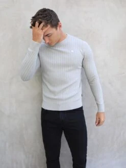 Moreno Relaxed Jumper - Light Stone -Blakely Clothing Store Grey 03D 0dbcb5a4 7d43 45f0 acf6 e1455f1c68a6