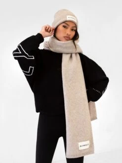 Label Knit Beanie - Toasted Taupe -Blakely Clothing Store H132BEIGE 03D