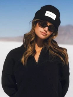 Label Knit Beanie - Black -Blakely Clothing Store H132BLACKD 1