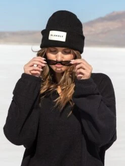 Label Knit Beanie - Black -Blakely Clothing Store H132BLACKD 2