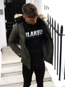 Hersham Coat - Khaki Green -Blakely Clothing Store Hersham 5D