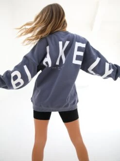 Isabel Oversized Jumper - Blue -Blakely Clothing Store Isabelblue2