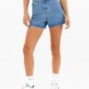 Blakely High Rise Denim Shorts - Mid Blue 13 Blakely High Rise Denim Shorts - Mid Blue -Blakely Clothing Store J8003MIDBLUE06LEADD