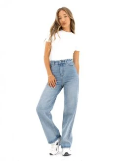 Blakely Wide Leg Jeans - Faded Blue -Blakely Clothing Store J8007LIGHT02D
