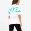 Isabel Oversized T-Shirt - White & Aqua -Blakely Clothing Store LEAD196IWWHITE AQUA05D