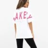 Isabel Oversized T-Shirt - White & Hot Pink -Blakely Clothing Store LEAD196IWWHITE HOTPINK05D